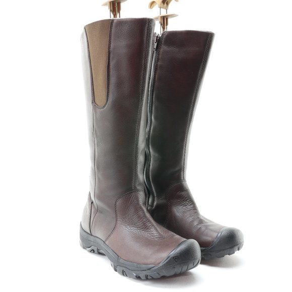 Keen Silverton Java Tall Leather Boots • Women's US 8 • Brown - Picture 2 of 16